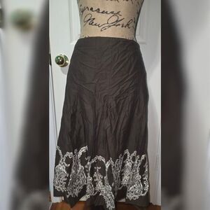 VINTAGE Y2K TOMMY HILFIGER SEQUIN EMBROIDERED MIDI SKIRT